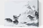  Festés számok szerint - Farkasok vadászat közben Méret: 40x50cm, Keretezés: Műanyagtáblával