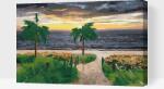  Festés számok szerint - Strand, tenger és pálmafák Méret: 40x60cm, Keretezés: Műanyagtáblával