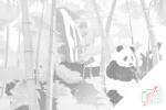  PontPöttyöző - Panda az esőerdőben Méret: 40x60cm, Keretezés: Műanyagtáblával, Szín: Piros