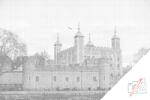  PontPöttyöző - Tower of London - Királyi Palota, Anglia Méret: 40x60cm, Keretezés: Fatáblával, Szín: Fekete