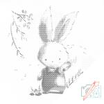  PontPöttyöző - Cuki nyuszi Méret: 50x50cm, Keretezés: Műanyagtáblával, Szín: Fekete