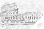  PontPöttyöző - Colosseum illusztráció Méret: 40x60cm, Keretezés: Műanyagtáblával, Szín: Kék