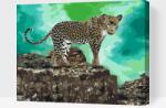  Festés számok szerint - Vadászó leopárd Méret: 30x40cm, Keretezés: Műanyagtáblával