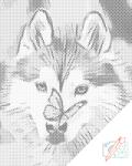  PontPöttyöző - Pillangó és husky Méret: 40x50cm, Keretezés: Műanyagtáblával, Szín: Piros