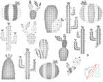  PontPöttyöző - Kaktusz háttér Méret: 30x40cm, Keretezés: Kartonlemezen, Szín: Fekete