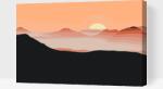  Festés számok szerint - Nap a hegycsúcsok között Méret: 40x60cm, Keretezés: Műanyagtáblával