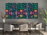 Festés számok szerint - Vidám háttér (3 db-os készlet) Méret: 40x60cm (3db), Keretezés: Műanyagtáblával
