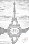  PontPöttyöző - Eiffel-torony Méret: 40x60cm, Keretezés: Keret nélkül (csak a vászon), Szín: Zöld