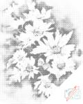  PontPöttyöző - Fehér őszi virág Méret: 40x50cm, Keretezés: Kartonlemezen, Szín: Piros
