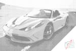  PontPöttyöző - Ferrari 2 Méret: 40x60cm, Keretezés: Kartonlemezen, Szín: Kék