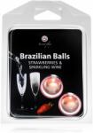Secret play Brazilian 2 Balls Set ulei pentru corp Strawberry and Sparkling Wine 8 g