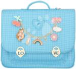 Jeune Premier Servietă școlară It Bag Maxi Vichy Love Blue Jeune Premier design ergonomic de lux 35*41 cm (JPITX23199)