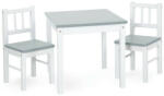 Klups Joy kisasztal + 2 db szék - fehér & szürke - babamanna