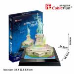  3d LED világítós puzzle: Szabadságszobor (USA) Cubicfun 3D épület makettek Cubic Fun