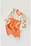 BabyCosy Set bluzita cu maneca lunga si pantaloni lungi, 100% bumbac organic, BabyCosy, Portocaliu (Marime: 6-9 luni) (BC-CSY2007-6)