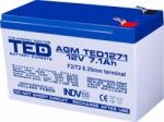 Ted electric Оловна батерия TED ELECTRIC, AGM, 12V, 7Ah, 151/ 65/ 94 mm, Терминал2 (TED-12V-7AH-AGM) - Allstore
