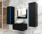 Venezia Alius A1 fürdőszobabútor szett + mosdókagyló + szifon (matt fekete)