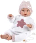 Llorens Llorens: Újszülött síró lány baba csillagmintás plüss pizsamában 36cm (63648L) - innotechshop