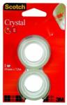 3M Ragasztószalag, 19 mm x 7, 5 m, 3M SCOTCH "Crystal" (2 db)