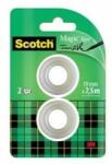 3M Ragasztószalag, 19 mm x 7, 5 m, 3M SCOTCH "Magic tape 810" (2 db)