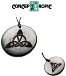  Pandantiv Shungit Rusia cu Simbolul Trinitati Triquetra- Protectie EMF 30x30x3-4 mm - 1 Buc