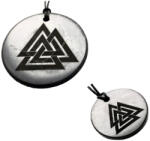  Pandantiv Shungit Rusia cu Simbolul Valknut - Protectie EMF 50x50x3-4 mm - 1 Buc