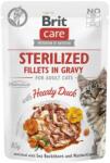 Brit CARE Fillets in Gravy Pouch Sterilized Hearty Duck 24x85g Plicuri hrana pisici sterilizate, cu rata