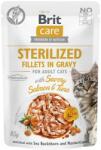 Brit CARE Fillets in Gravy Pouch Sterilized Savory Salmon&Tuna 24x85g hrana pentru pisici sterilizate cu somon si ton