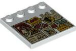LEGO® 6179pb214c1 - LEGO fehér csempe szélén bütykökkel, 4 x 4 méretű, hirdetőtáblán poszter, hirdetés mintával (6179pb214c1)
