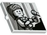 LEGO® 60601pb032c1 - LEGO fehér ablaküveg 1 x 2 x 2 méretű, éneklő, zongorázó nő mintával (60601pb032c1)