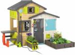 Smoby Házikó Jóbarátok kerttel elegáns színekben Friends House Evo Playhouse Smoby bővíthető zuhanyfejjel (SM810228-1K)