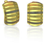 Ékszerkirály 14k arany fülbevaló hajlított lemez, keresztben csíkokkal (AF050)