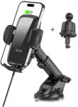 Tech-Protect V1 suport auto, Qi incarcator 15W, negru