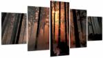 Mivali Tablou cu pădure întunecată (cu ceas), din cinci bucăți 150x80 cm cu ceas (V020379V15080C)