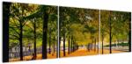 Mivali Tablou cu alee cu copaci în toamnă, din trei bucăți 150x50 cm (V020953V15050)