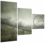 Mivali Tablou - Peisaj înainte de furtună (cu ceas), din trei bucăți 90x70 cm cu ceas (V022356V9070C)