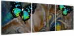 Mivali Tablou - Fluturi strălucitori în imagine, din trei bucăți 120x40 cm (V022761V12040)
