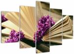 Mivali Tablou cu cartea și lavanda, din cinci bucăți 150x105 cm (V020873V150105)