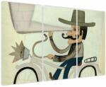 Mivali Tablou - Astronom pe bicicletă, din trei bucăți 120x80 cm (V023581V120803PCS)