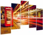 Mivali Tablou cu căsuța telefonică roșie din Londra, din cinci bucăți 125x90 cm (V021120V12590)
