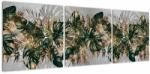Mivali Tablou - Frunze tropicale, Galben - auriu, din trei bucăți 120x40 cm (V023488V12040)