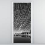 Mivali Fototapet pentru ușă - Cerul înstelat alb-negru (D020825D95205)