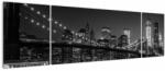 Mivali Tablou cu podul Brooklin în New York, din trei bucăți 170x50 cm (V020940V17050)