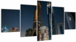 Mivali Tablou cu orașul nocturn, din cinci bucăți 150x80 cm (V021011V150805PCS)