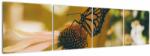 Mivali Tablou cu fluture pe floare, din patru bucăți 160x40 cm (V021201V16040)