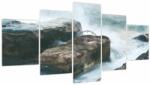Mivali Tablou - puterea apei (cu ceas), din cinci bucăți 150x80 cm cu ceas (V020246V15080C)