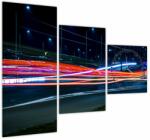 Mivali Tabloul orașului nocturn (cu ceas), din trei bucăți 90x70 cm cu ceas (V020087V9070C)