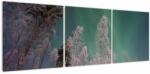 Mivali Tablou cu aurora borealis deasupra pomilor înghețați, din trei bucăți 120x40 cm (V021684V12040)
