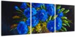 Mivali Tablou - Flori albastre în vază, din trei bucăți 90x30 cm (V023177V9030)