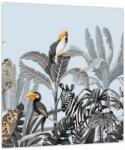 Mivali Tablou pe sticlă - Animale în pădurea tropicală (V023604V3030GD)
